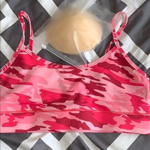 Til you collapse pink camo sports bra